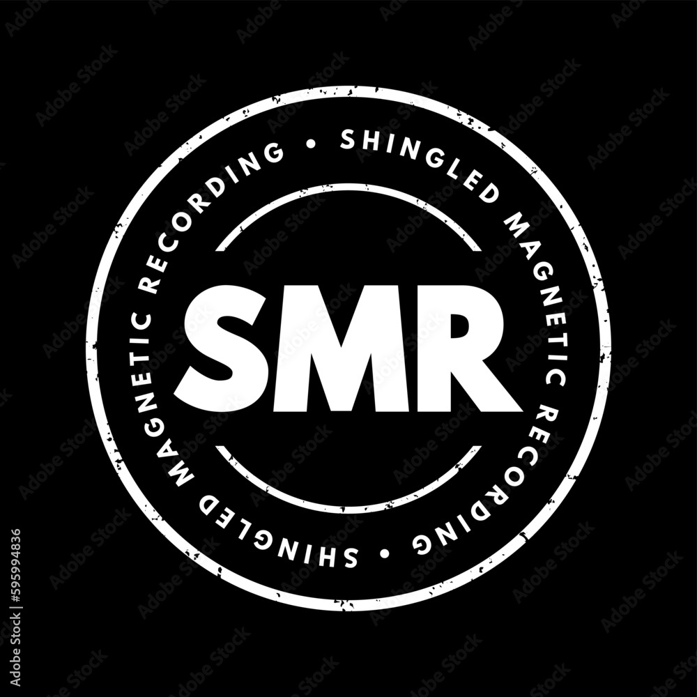 Fototapeta premium SMR - Shingled Magnetic Recording acronym, technology concept stamp