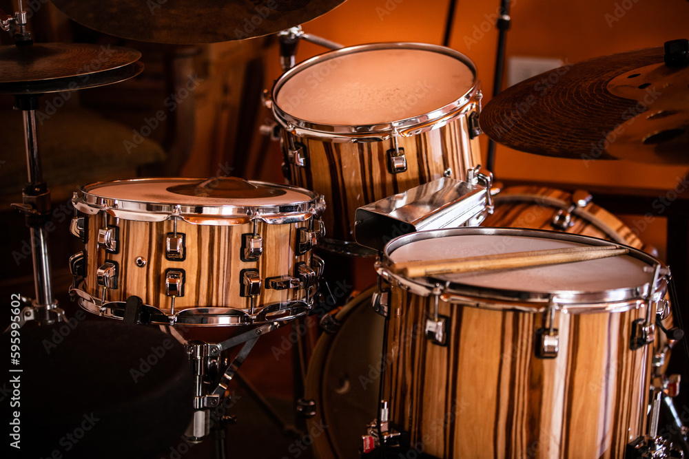 Naklejka premium drum kit on the stage