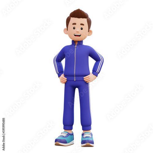 3d male character hand on hip