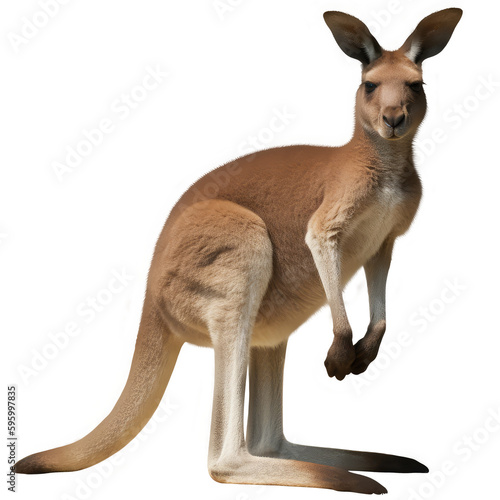 brown kangaroo isolated on white
