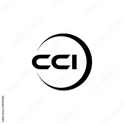 CCI letter logo design with white background in illustrator, cube logo, vector logo, modern alphabet font overlap style. calligraphy designs for logo, Poster, Invitation, etc.