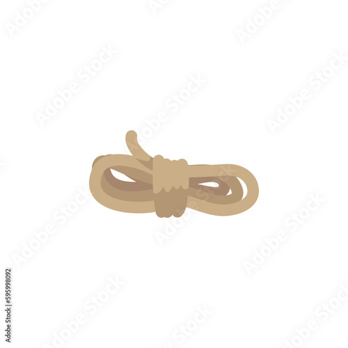Rope coil for camping and climbing flat vector illustration isolated on white.