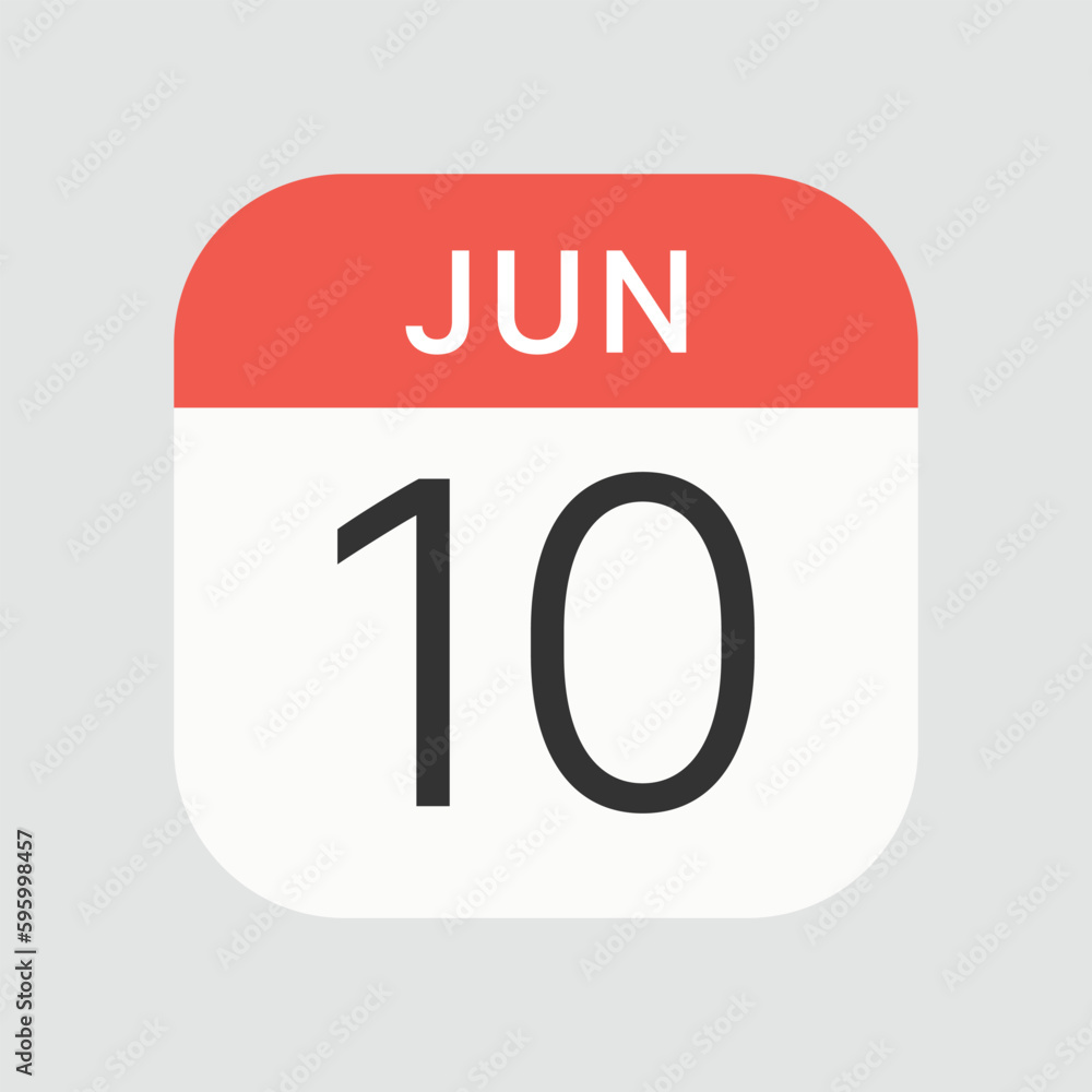 Jun 10 icon isolated on background. Calendar symbol modern, simple, vector, icon for website design, mobile app, ui. Vector Illustration Jun 10 icon isolated on background. Calendar symbol modern, simple, vector, icon for website design, mobile app, ui. Vector Illustration