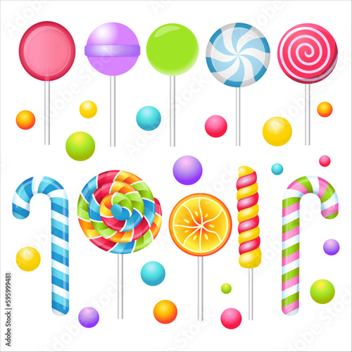 Realistic lollipop illustration.