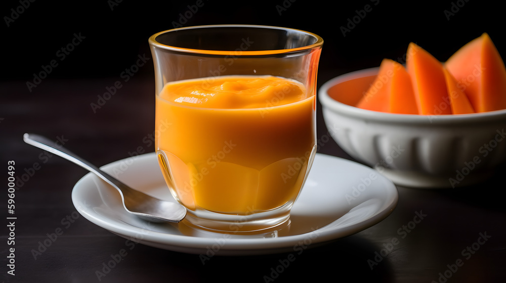 A Bright Orange Smoothie with Carrot, Mango, and Ginger, generative AI A Bright Orange Smoothie with Carrot, Mango, and Ginger, generative AI