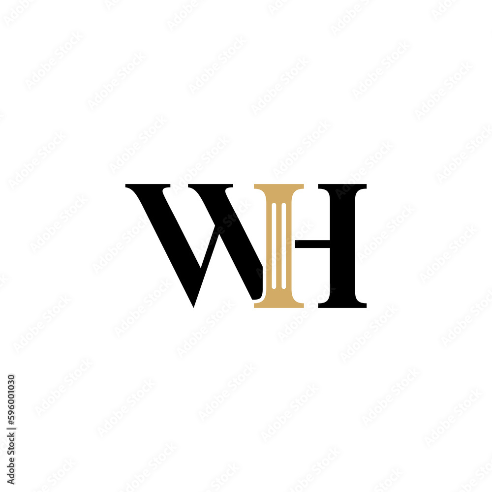 Letters WH and Pillar Logo Theme 01 Letters WH and Pillar Logo Theme 01
