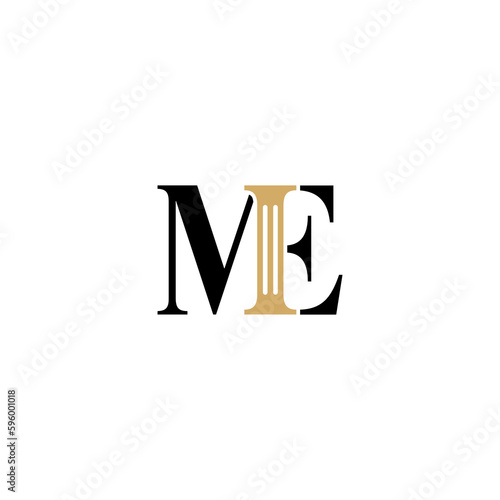 Letters ME and Pillar Logo Theme 005