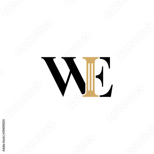 Letters WE and Pillar Logo Theme 005