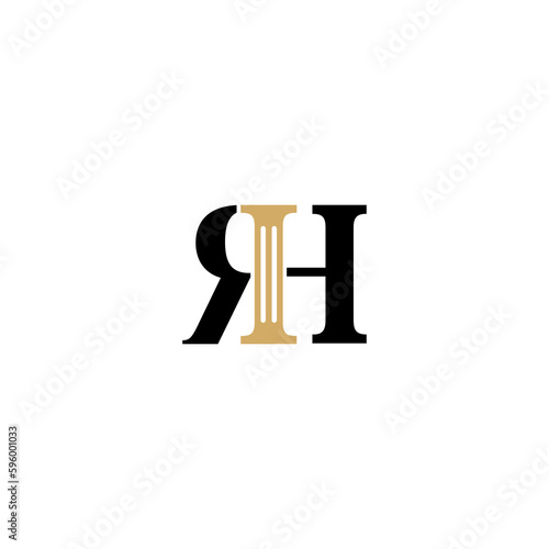 Letters RH and Pillar Logo Theme 01