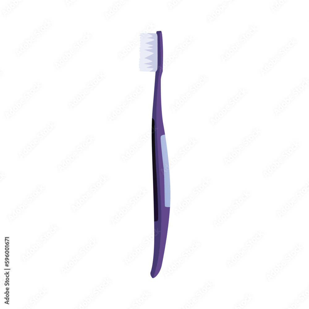 Blue-purple toothbrush flat style, vector illustration Blue-purple toothbrush flat style, vector illustration