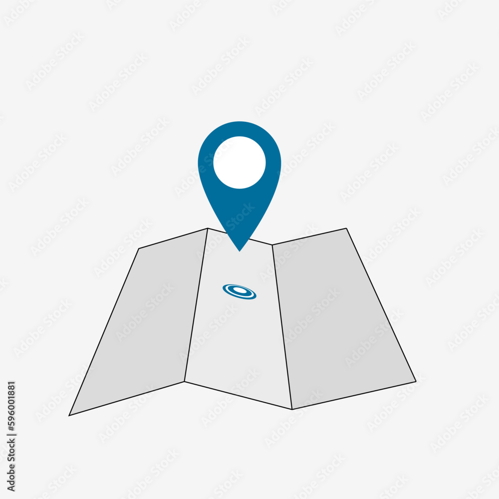 Simple flat map pin. Concept of global coordinate Simple flat map pin. Concept of global coordinate