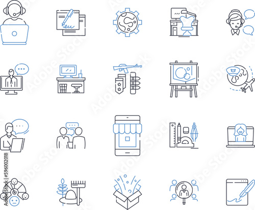 Solo entrepreneurship line icons collection. Independence, Autonomy, Freedom, Self-reliance, Courage, Tenacity, Initiative vector and linear illustration. Resilience,Ingenuity,Creativity outline signs