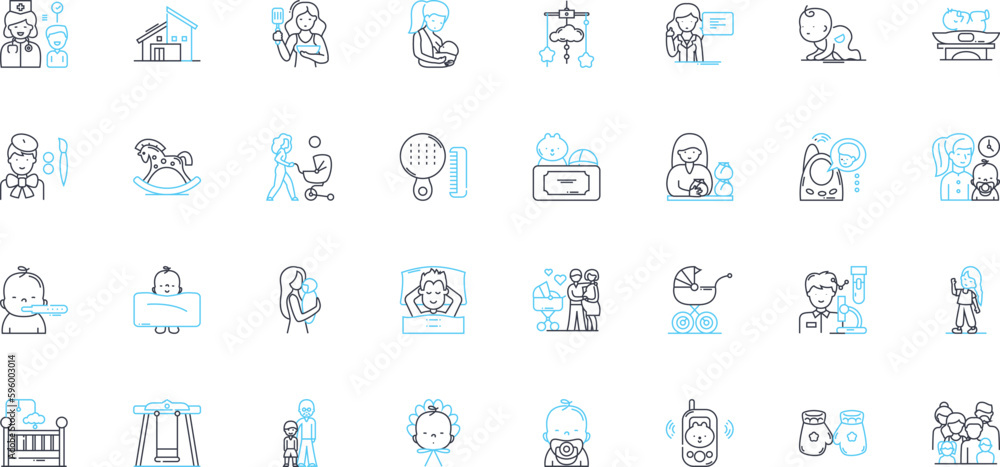 Newborn linear icons set. Precious, Fragile, Innocent, Sweet, Miracle, Love, Wonder line vector and concept signs. Joy,Tiny,Delicate outline illustrations Newborn linear icons set. Precious, Fragile, Innocent, Sweet, Miracle, Love, Wonder line vector and concept signs. Joy,Tiny,Delicate outline illustrations