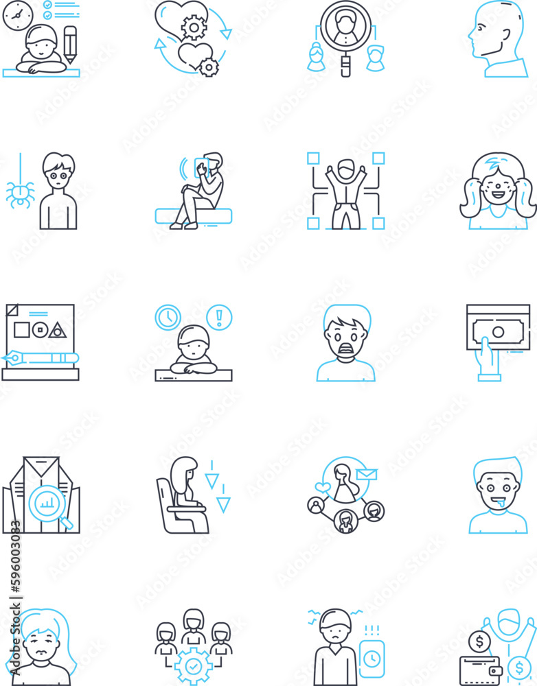 Social awareness linear icons set. Empathy, Tolerance, Compassion, Equality, Diversity, Inclusion, Respect line vector and concept signs. Justice,Kindness,Fairness outline illustrations Social awareness linear icons set. Empathy, Tolerance, Compassion, Equality, Diversity, Inclusion, Respect line vector and concept signs. Justice,Kindness,Fairness outline illustrations