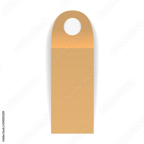 Brown blank bottle neck hanger mockup