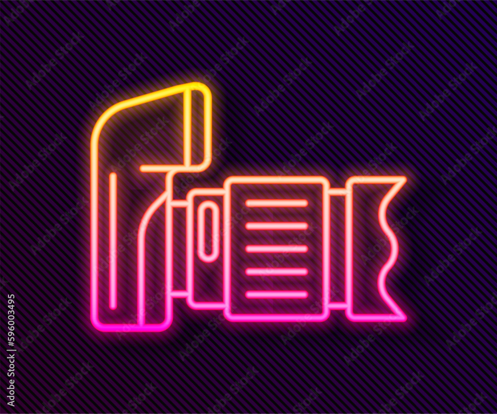 Glowing neon line Photo camera icon isolated on black background. Foto camera. Digital photography. Vector Glowing neon line Photo camera icon isolated on black background. Foto camera. Digital photography. Vector