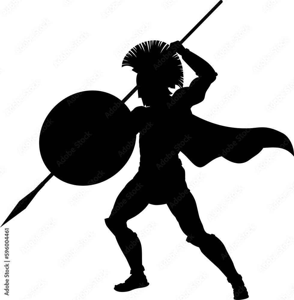 Spartan Silhouette Gladiator Trojan Greek Warrior