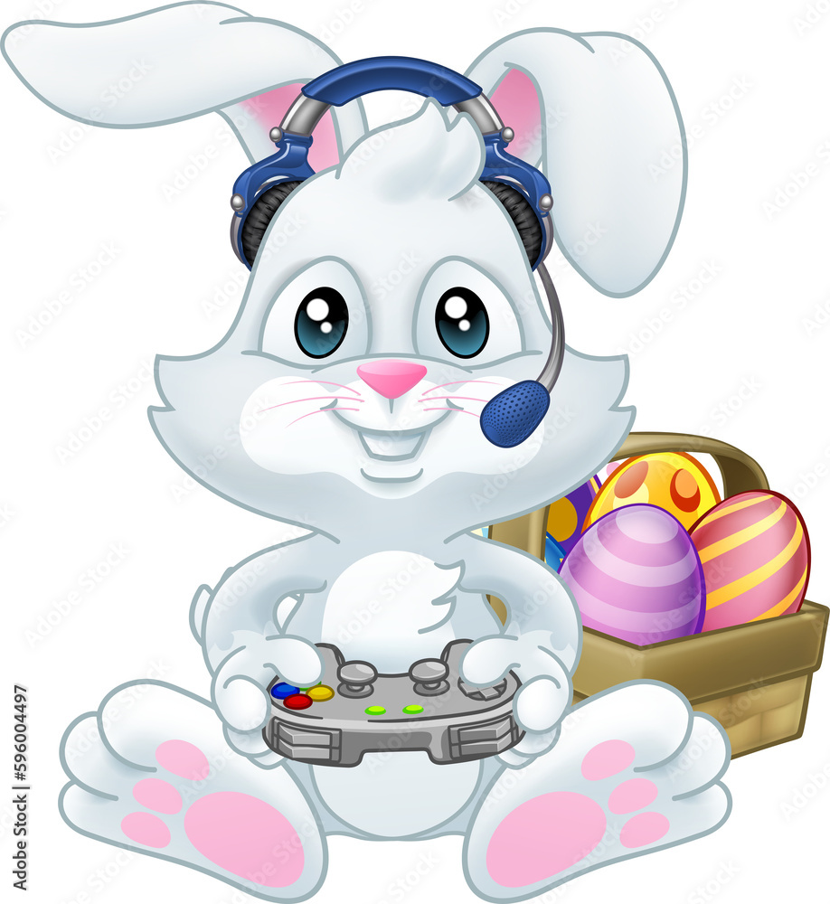 Easter Bunny Gamer Video Game Player Controller Easter Bunny Gamer Video Game Player Controller