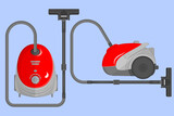 Equipment for house cleaning and office. Creative illustration. Vector.