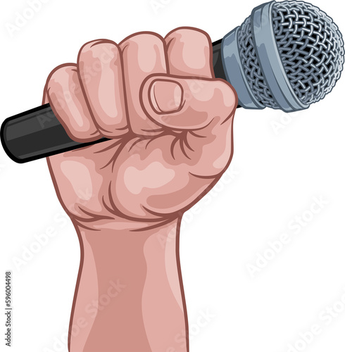 Microphone Fist Hand Comic ...