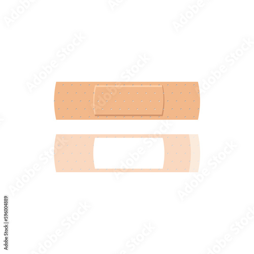 Beige medical plaster strips flat style, vector illustration