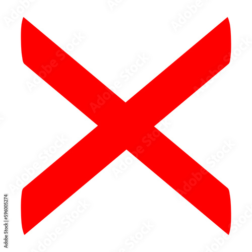 Red Cross Mark Brush, Red X mark, X Sign Hand Drawn Icon 