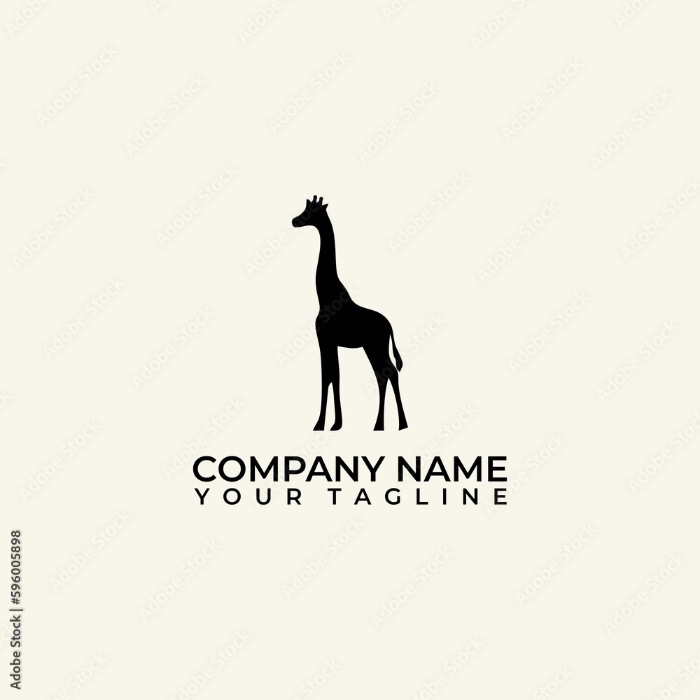 Silhouette of a standing giraffe. Minimalist logo for company. Silhouette of a standing giraffe. Minimalist logo for company.