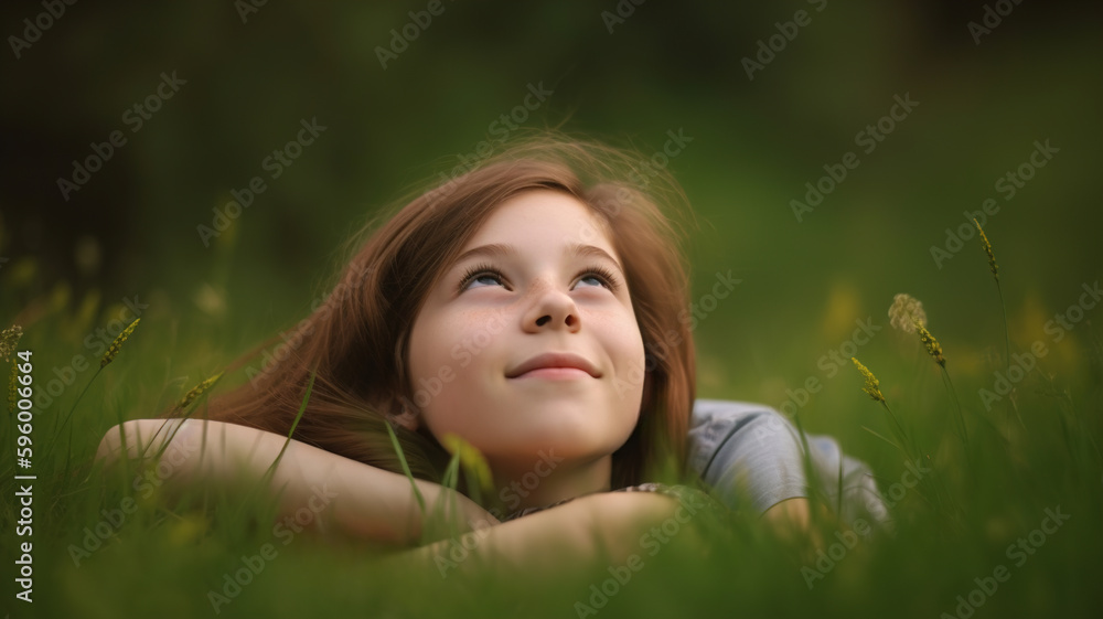Young Woman Lying on the Spring or Summer Green Grass in a Beautiful Natural Field, Relaxing and Enjoying the Freedom and Beauty of Nature Outdoors Young Woman Lying on the Spring or Summer Green Grass in a Beautiful Natural Field, Relaxing and Enjoying the Freedom and Beauty of Nature Outdoors