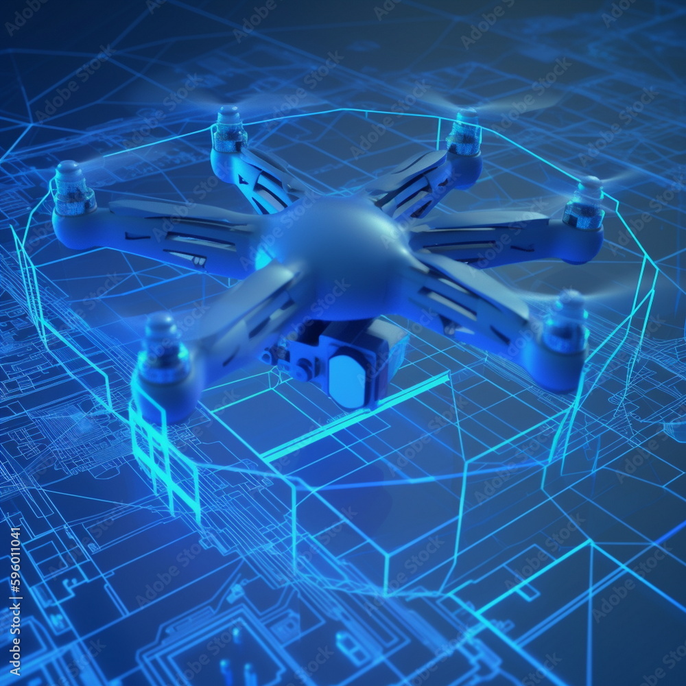 Unmanned aeronavigation systems the image of a drone i_008, Generative ... Circuit Diagram