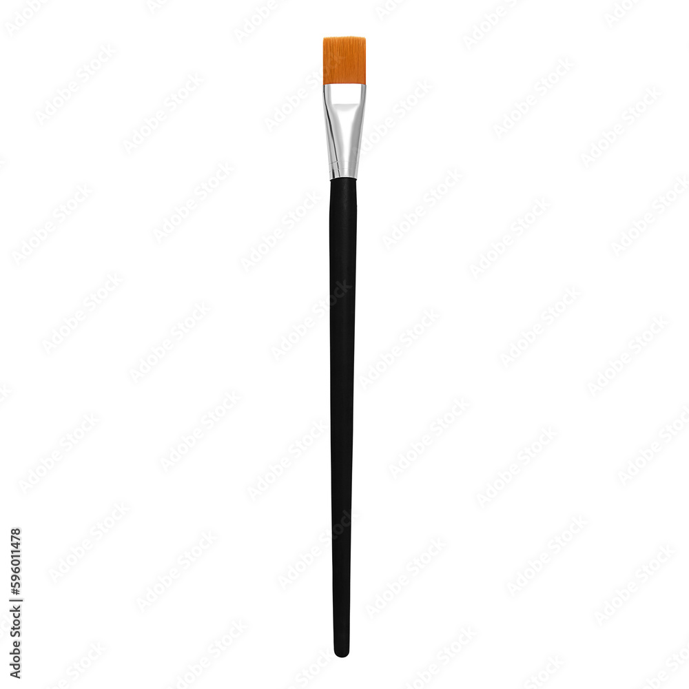 Flat synthetic paint brush isolated on a transparent png background. Stock photo