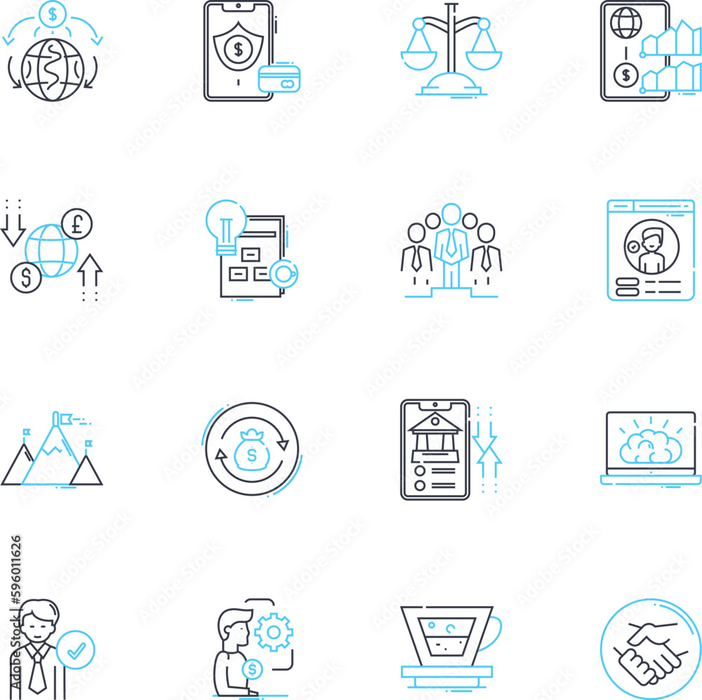 Online company linear icons set. E-commerce, Digital, Marketplace, Virtual, Internet, Retailer, Platform line vector and concept signs. Web-based,Cyber,Online-only outline illustrations Online company linear icons set. E-commerce, Digital, Marketplace, Virtual, Internet, Retailer, Platform line vector and concept signs. Web-based,Cyber,Online-only outline illustrations