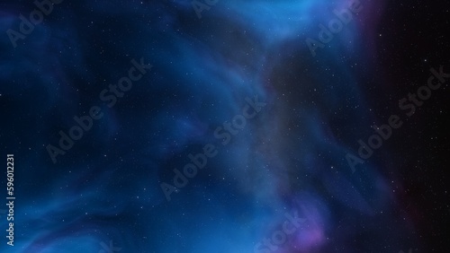 Cosmic background with a blue purple nebula and stars