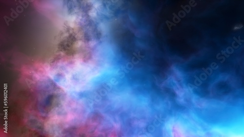 nebula gas cloud in deep outer space  science fiction illustration  colorful space background with stars 3d render