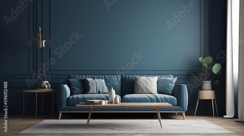 modern living room with sofa, generative AI