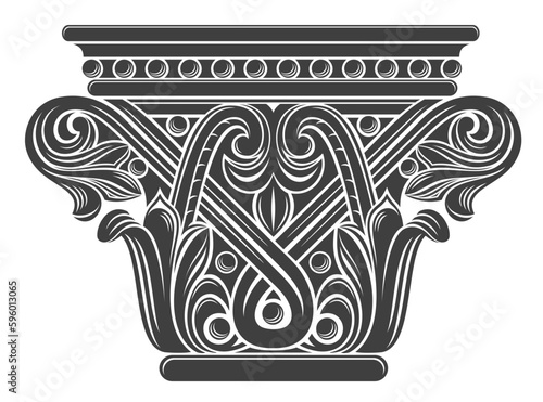 Capital of a medieval cathedral Gothic column