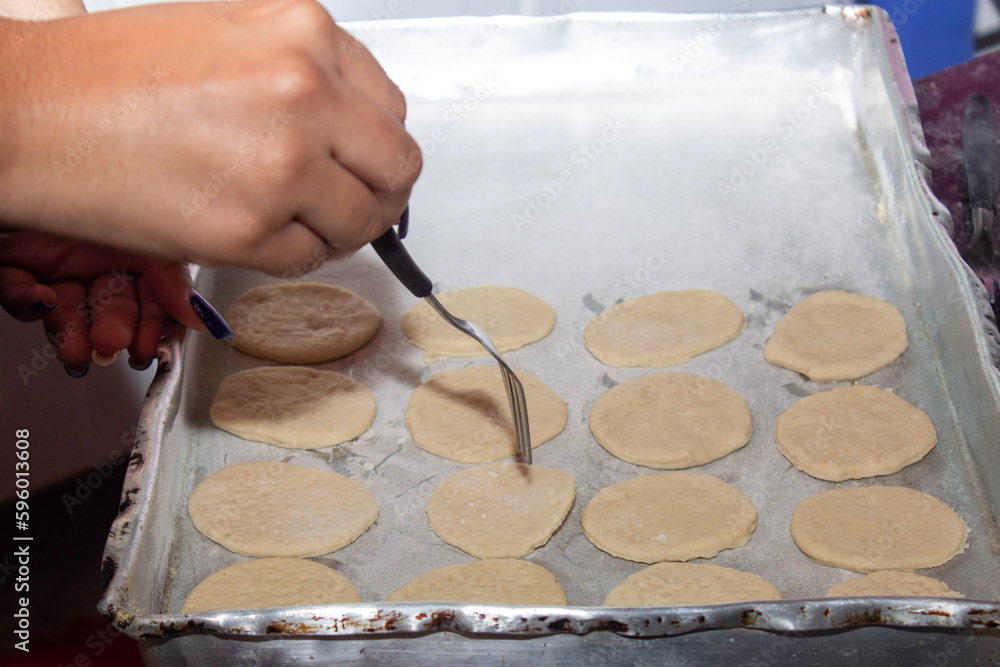 Fototapeta premium preparing dough for baking, made in Brazil