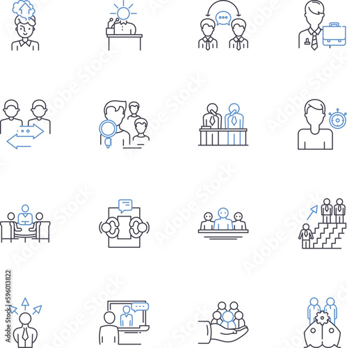 Blokes' establishment line icons collection. Masculine, Pub, Barbershop, Man-cave, Beer, Whiskey, Razor vector and linear illustration. Shave,Grooming,Hot towel outline signs set