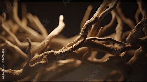 macro shot of a branch created with generative ai
