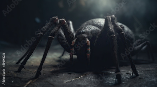 closeup of a spider created with generative ai © Akshay