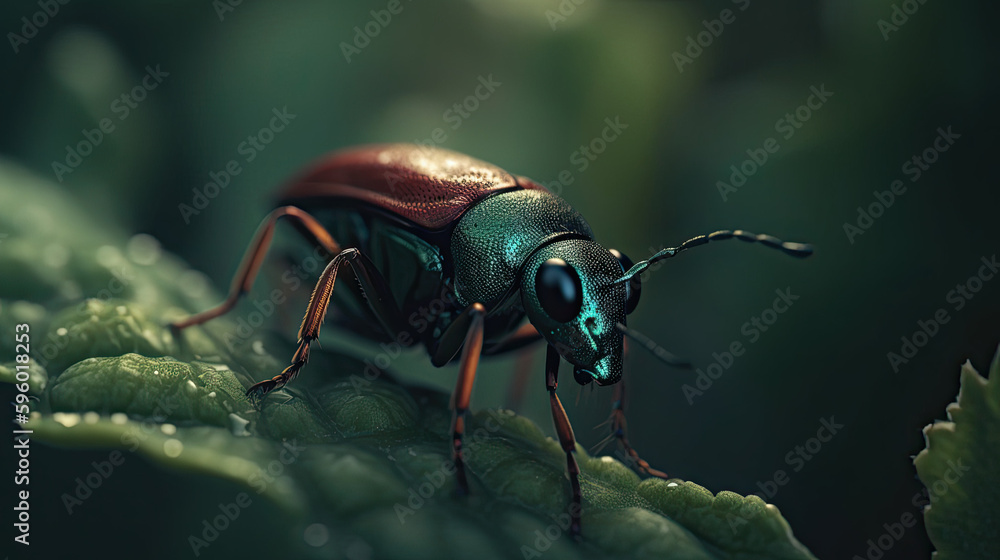 beetle on a leaf created with generative ai beetle on a leaf created with generative ai