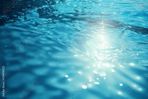 The sun shines brightly through the water, created with Generative Ai Technology