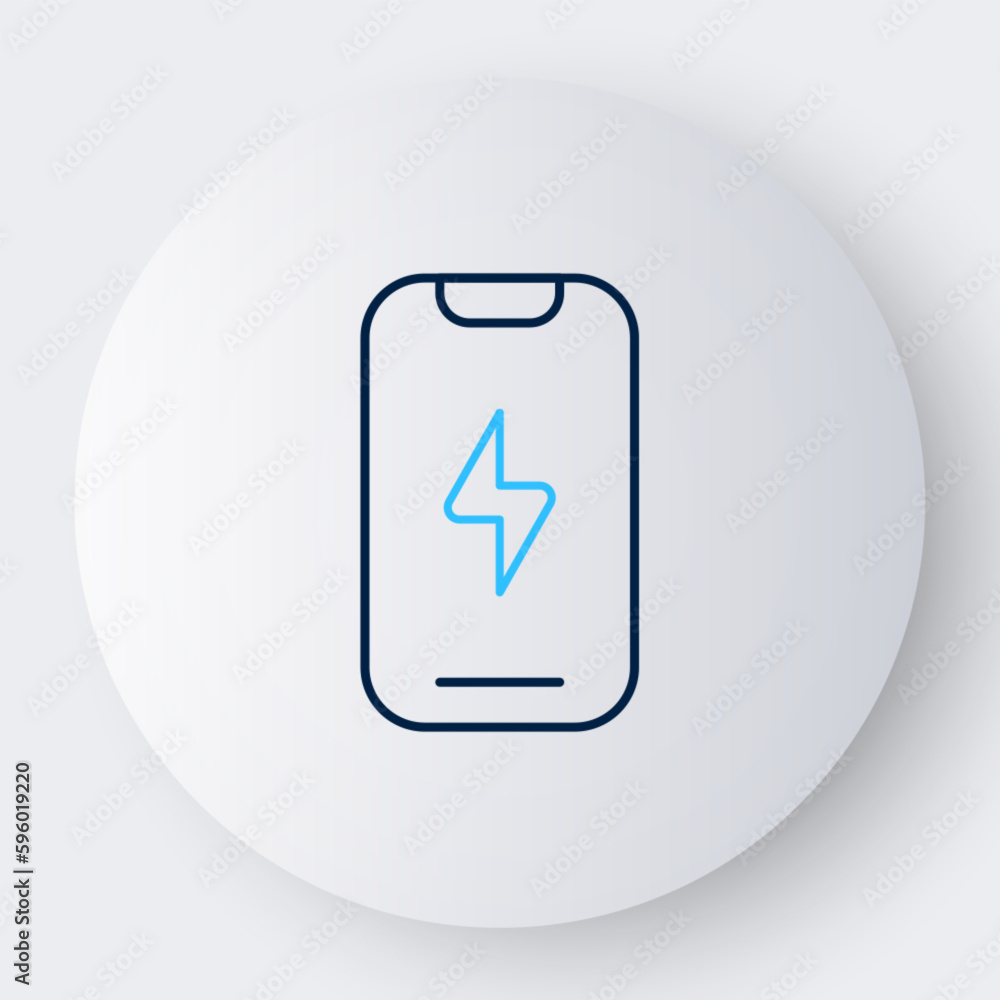 Line Smartphone, mobile phone icon isolated on white background. Colorful outline concept. Vector Line Smartphone, mobile phone icon isolated on white background. Colorful outline concept. Vector