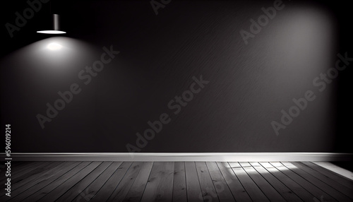 Empty light dark wall with beautiful chiaroscuro. Minimalist background for product presentation  mock up - AI generated