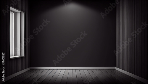 Empty light dark wall with beautiful chiaroscuro. Minimalist background for product presentation, mock up - AI generated