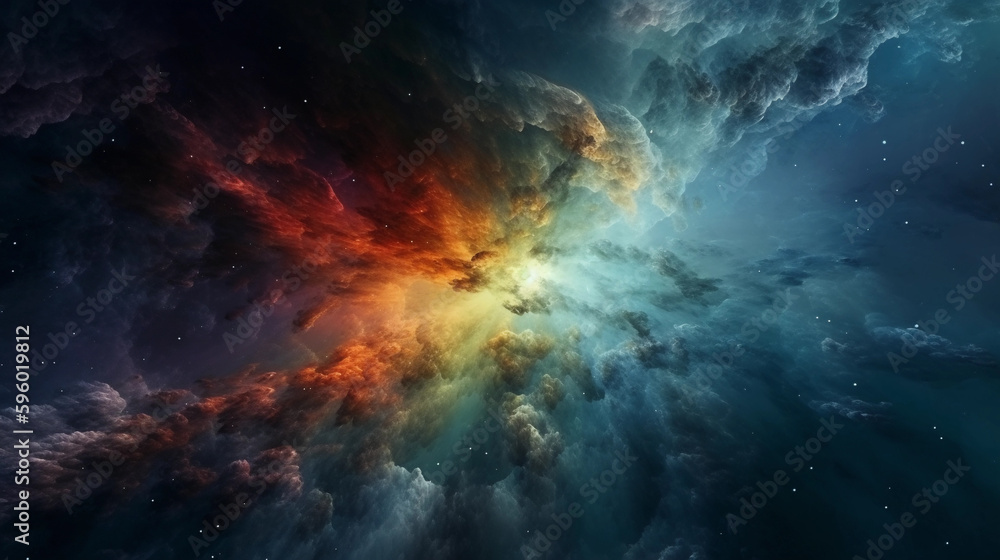 space nebula. galaxy background. Generative AI