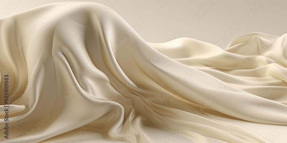 Obraz premium Abstract Background with 3D Wave silk - Generative Ai