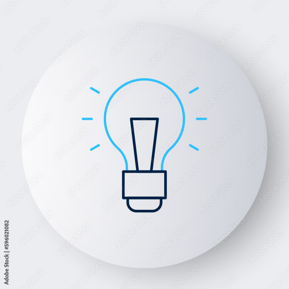 Line Light bulb with concept of idea icon isolated on white background. Energy and idea symbol. Inspiration concept. Colorful outline concept. Vector Line Light bulb with concept of idea icon isolated on white background. Energy and idea symbol. Inspiration concept. Colorful outline concept. Vector