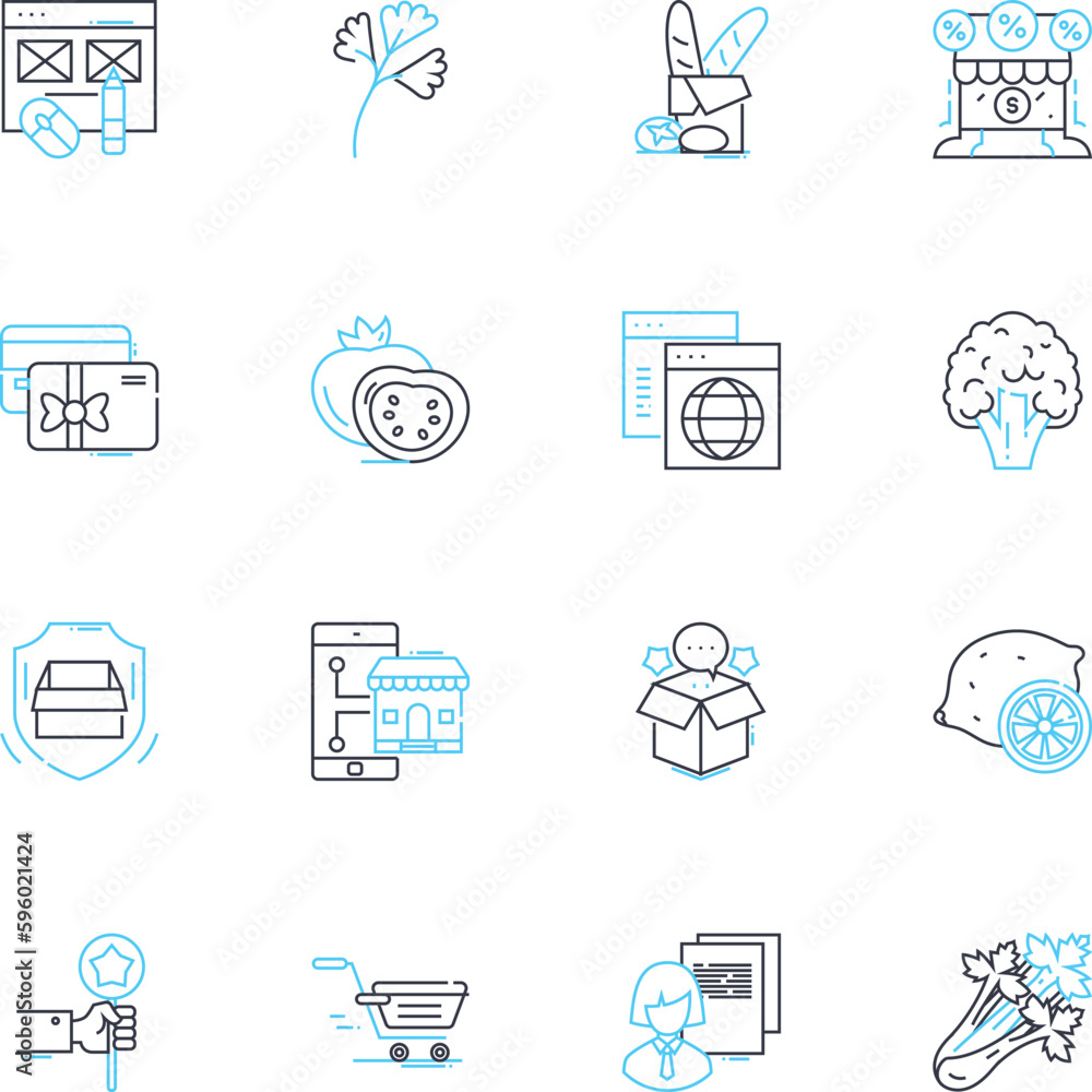 Groceries linear icons set. Produce, Dairy, Bakery, Canned, Meat, Frozen, Snacks line vector and concept signs. Beverages,Spices,Organic outline illustrations Groceries linear icons set. Produce, Dairy, Bakery, Canned, Meat, Frozen, Snacks line vector and concept signs. Beverages,Spices,Organic outline illustrations