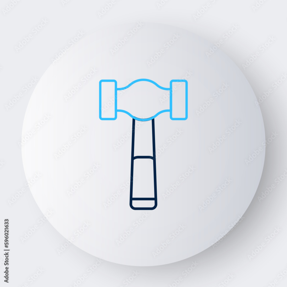 Line Hammer icon isolated on white background. Tool for repair. Colorful outline concept. Vector Line Hammer icon isolated on white background. Tool for repair. Colorful outline concept. Vector