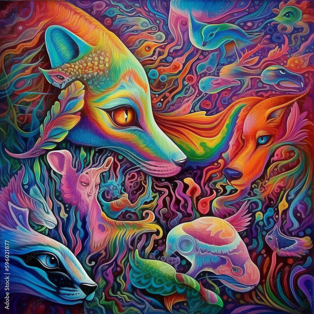 dreaming colourful lsd trip abstract